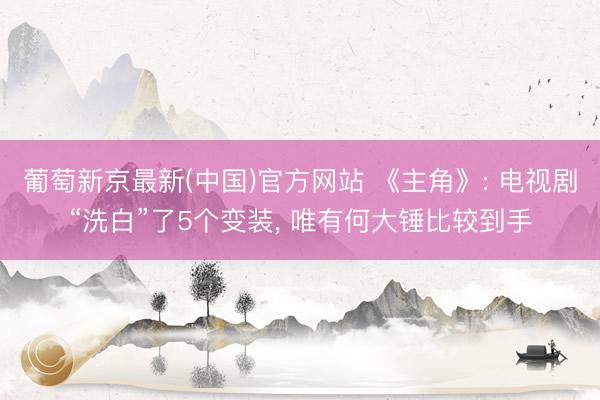 葡萄新京最新(中国)官方网站 《主角》: 电视剧“洗白”了5个变装， 唯有何大锤比较到手