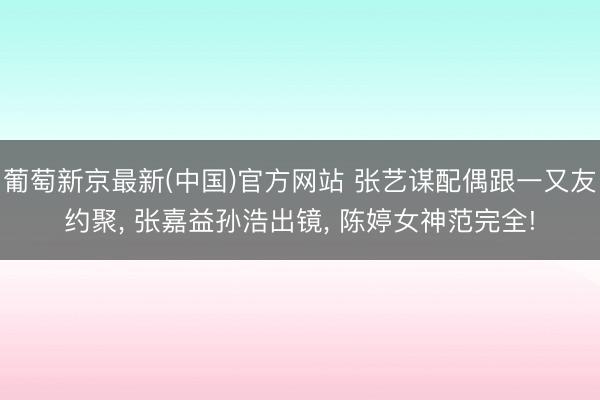 葡萄新京最新(中国)官方网站 张艺谋配偶跟一又友约聚， 张嘉益孙浩出镜， 陈婷女神范完全!