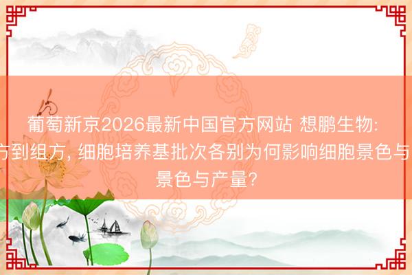 葡萄新京2026最新中国官方网站 想鹏生物: 从配方到组方， 细胞培养基批次各别为何影响细胞景色与产量?