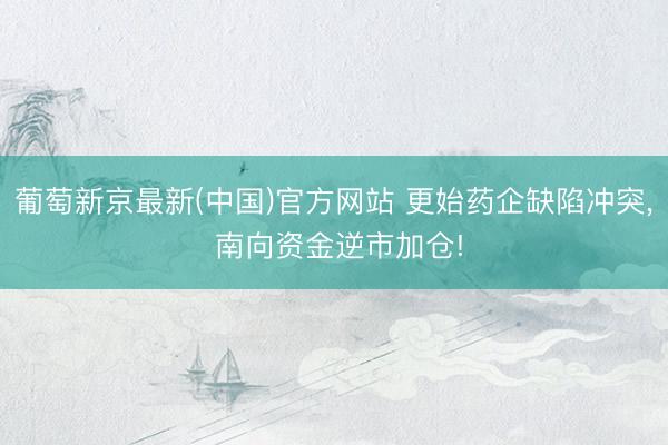 葡萄新京最新(中国)官方网站 更始药企缺陷冲突, 南向资金逆市加仓!
