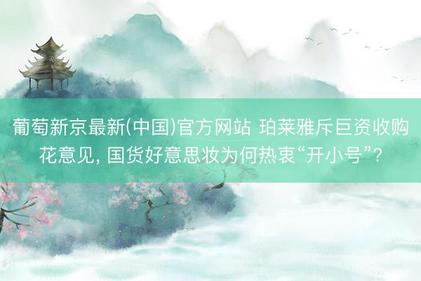 葡萄新京最新(中国)官方网站 珀莱雅斥巨资收购花意见， 国货好意思妆为何热衷“开小号”?