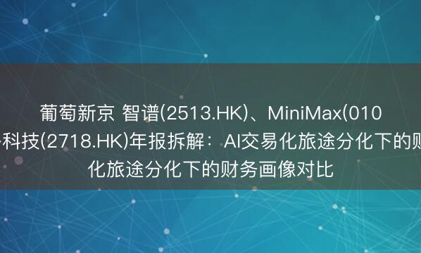 葡萄新京 智谱(2513.HK)、MiniMax(0100.HK)与明略科技(2718.HK)年报拆解：AI交易化旅途分化下的财务画像对比