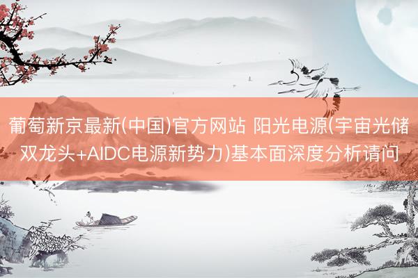 葡萄新京最新(中国)官方网站 阳光电源(宇宙光储双龙头+AIDC电源新势力)基本面深度分析请问