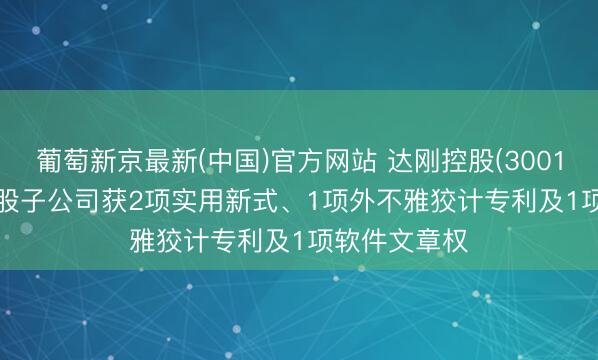 葡萄新京最新(中国)官方网站 达刚控股(300103.SZ)：控股子公司获2项实用新式、1项外不雅狡计专利及1项软件文章权