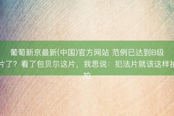 葡萄新京最新(中国)官方网站 范例已达到B级片了？看了包贝尔这片，我思说：犯法片就该这样拍