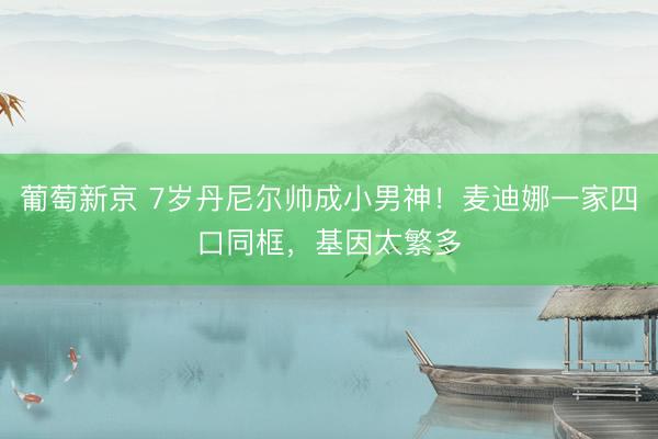 葡萄新京 7岁丹尼尔帅成小男神!麦迪娜一家四口同框,基因太繁多