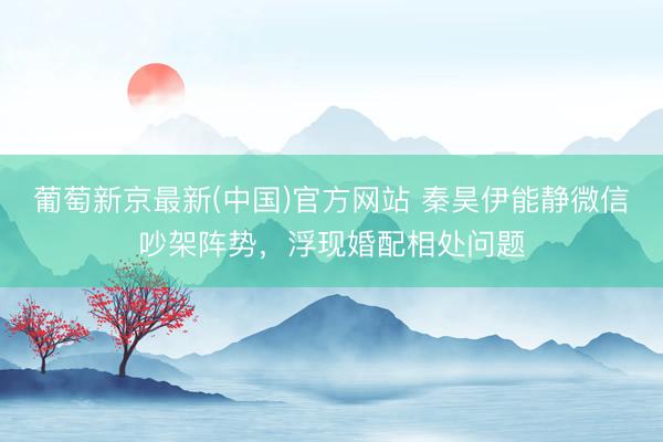 葡萄新京最新(中国)官方网站 秦昊伊能静微信吵架阵势，浮现婚配相处问题