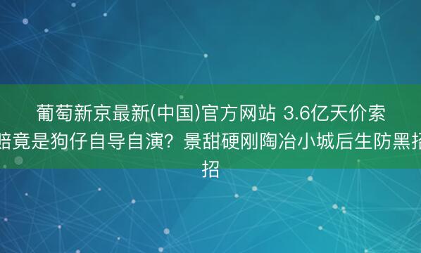 葡萄新京最新(中国)官方网站 3.6亿天价索赔竟是狗仔自导自演？景甜硬刚陶冶小城后生防黑招