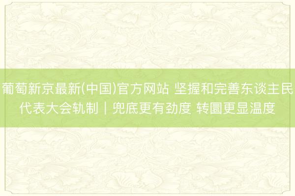 葡萄新京最新(中国)官方网站 坚握和完善东谈主民代表大会轨制｜兜底更有劲度 转圜更显温度