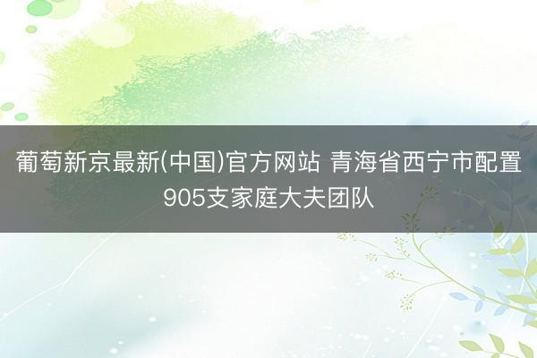 葡萄新京最新(中国)官方网站 青海省西宁市配置905支家庭大夫团队