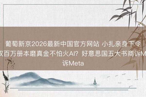葡萄新京2026最新中国官方网站 小扎亲身下令侵权百万册本磨真金不怕火AI?好意思国五大书商诉Meta
